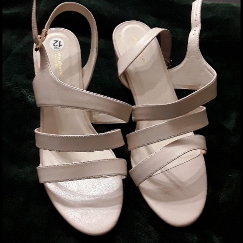 Cream color chunky  heels